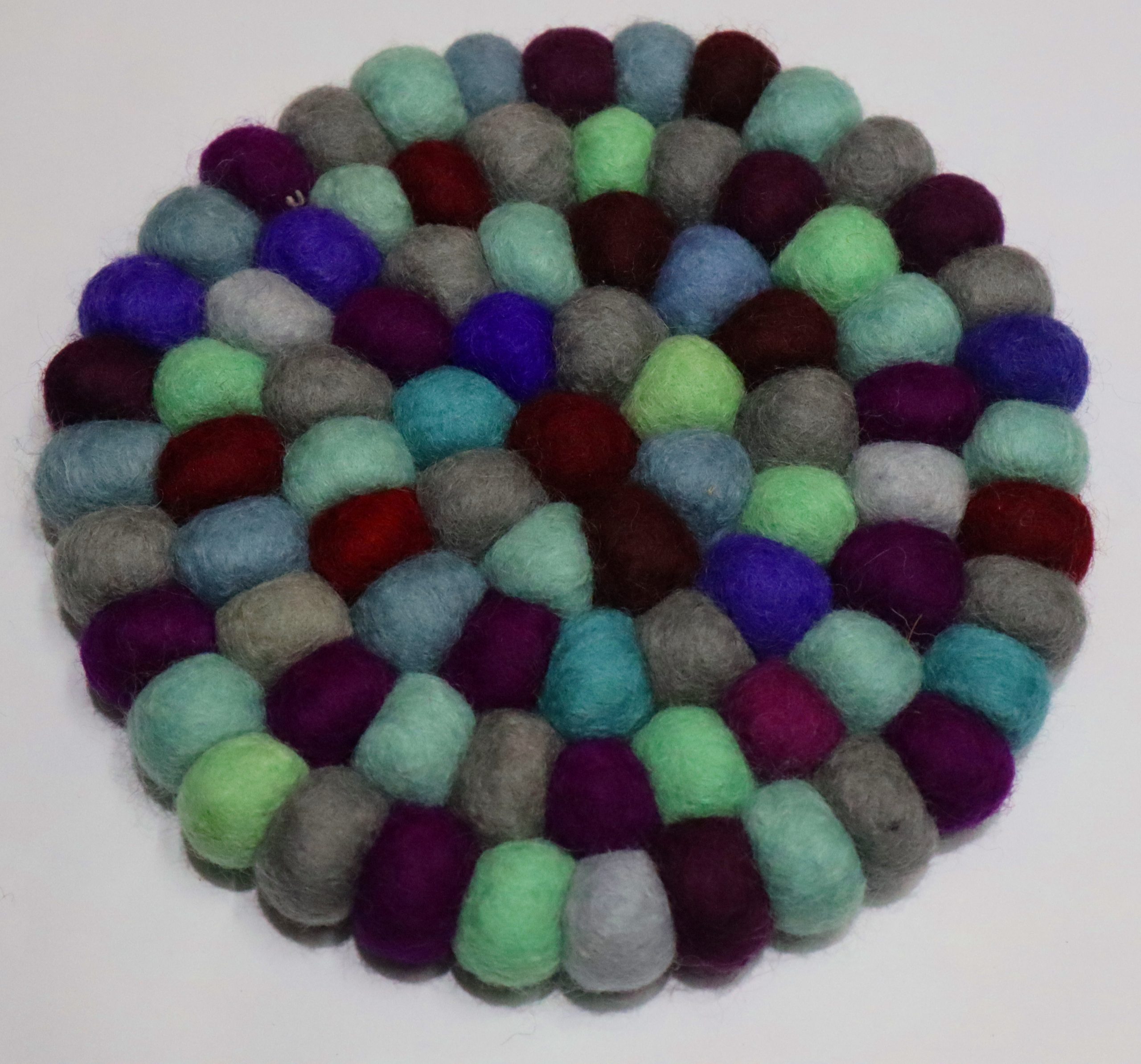 Multi-color 90-300 CM Round Felt Ball Rug, 100 % Woollen Carpet, Hand made felt rug from Nepal, Home and Office decor TH0032
